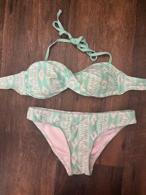 Ardene Mint Aztec Print Bikini Set